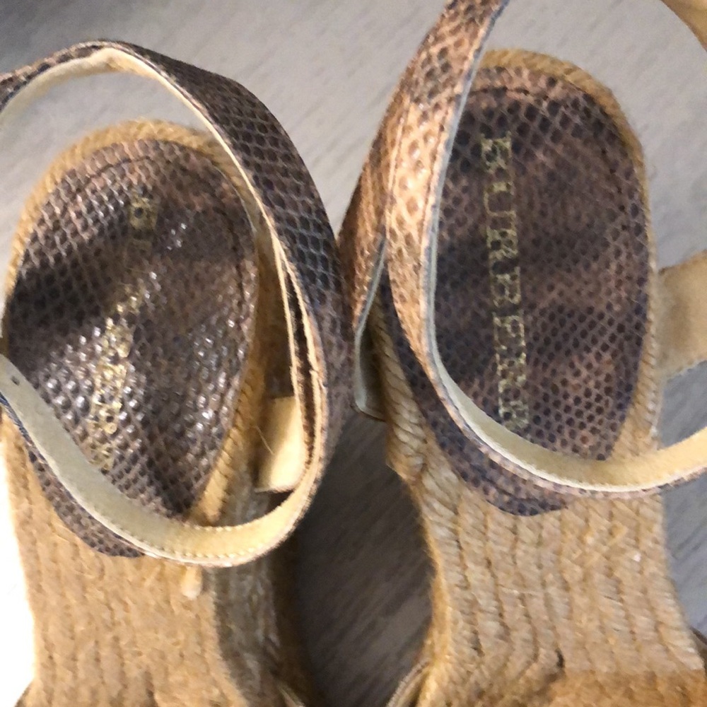 BURBERRY Plaid Espadrille Wedge Sandals Size 7 - Picture 13 of 16